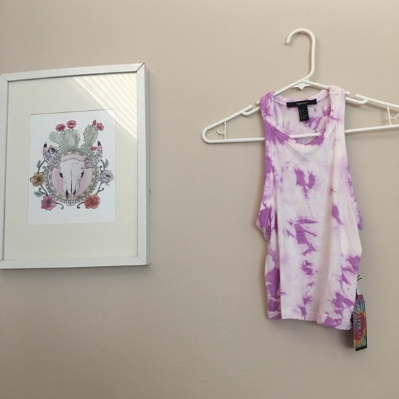 SOLD NEW Amethyst + White Crop Top - Picture 2 of 4